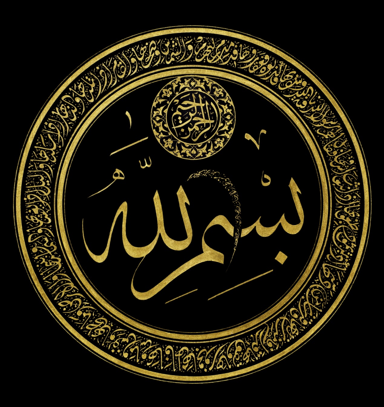 Бисмиллагьи ррах1мани. Басмала. Исламская каллиграфия Бисмиллях. Исламские надписи. Мусульманский знак.