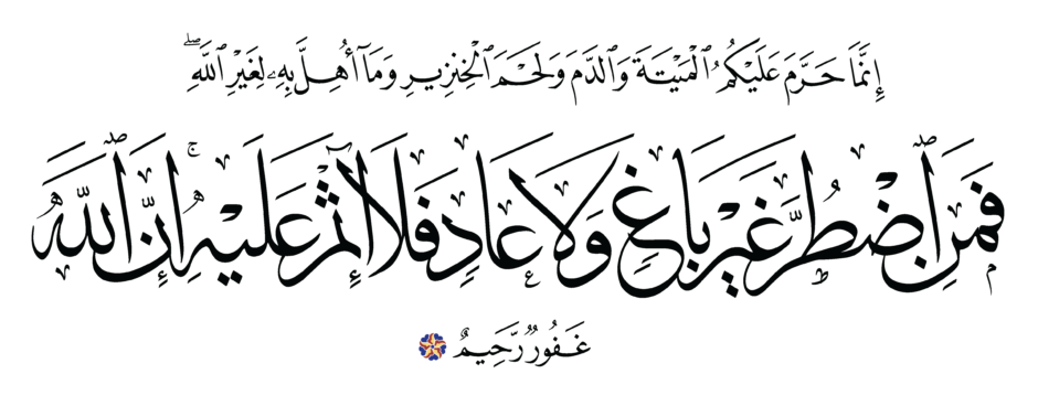 Free Islamic Calligraphy | Al-Baqarah 2, 173