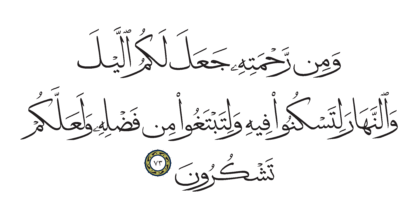 Al-Qasas 28, 73