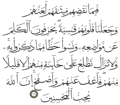 Al-Ma‘idah 5, 13